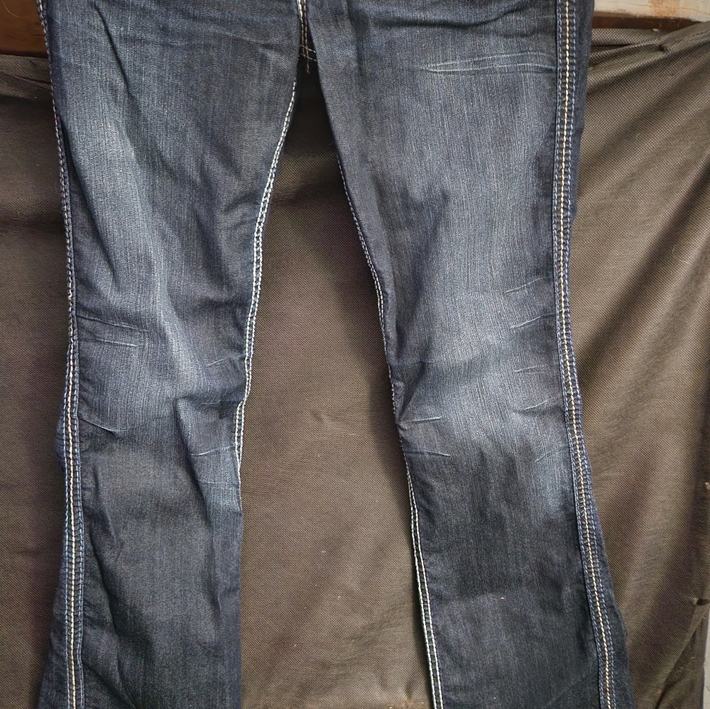 Silver dark blue jeans